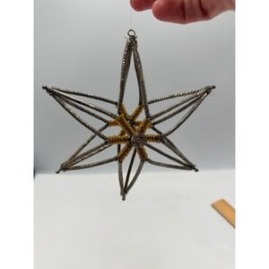 Unbranded Star Ornament Unisex OS Silver Gold Excellent Wire Beaded 3D Star